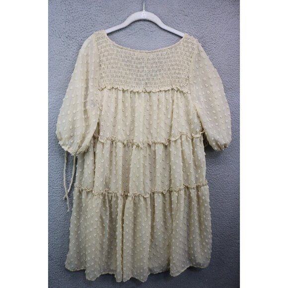 Ces Femme Swiss Dot Tiered Sheer Dress-Lined-Size Large-Cottagecore-BOHO - Picture 9 of 11